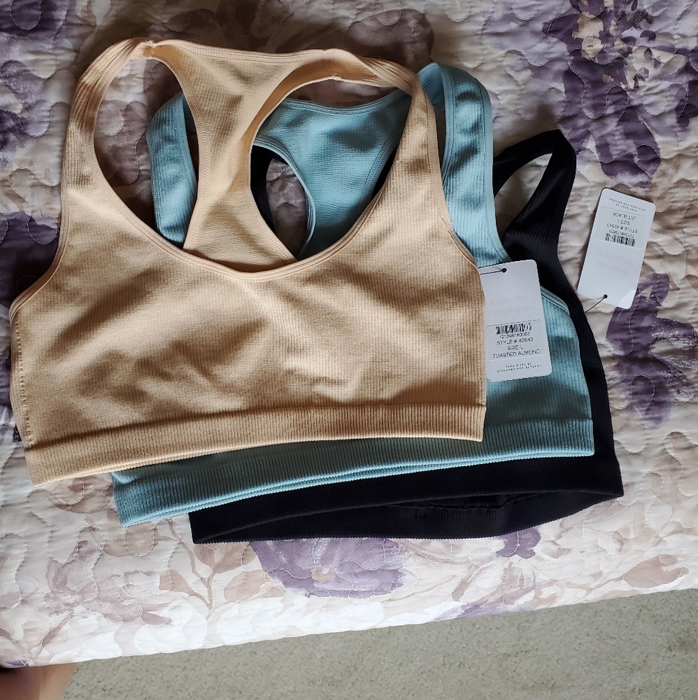 Set of three sports bras
